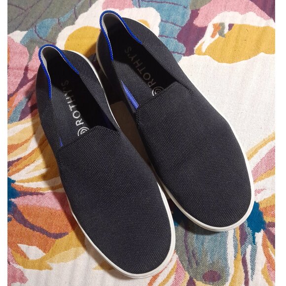 Rothy's Shoes - (FLAW) Rothy's black slip on sneakers size 8.5 black off white